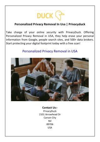 Personalized Privacy Removal In Usa  Privacyduck