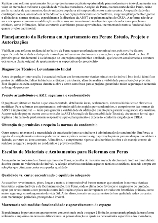 Reforma apartamento Perus: valorize seu imóvel com economia e rapidez