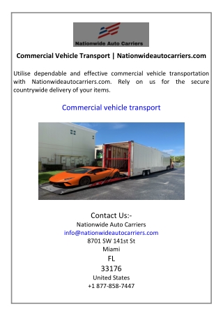 Commercial Vehicle Transport  Nationwideautocarriers.com