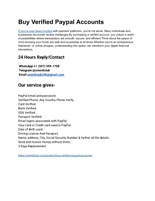 Buy Verified Paypal Accounts