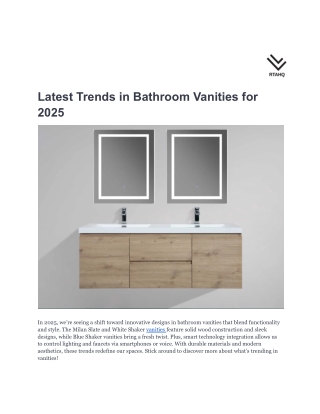Latest Trends in Bathroom Vanities for 2025