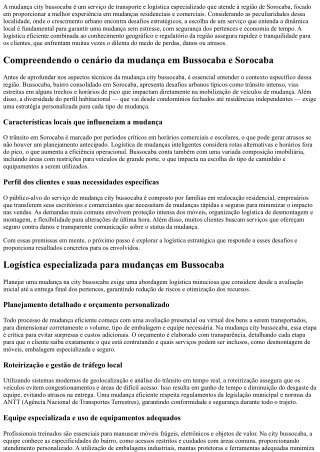 Mudança em city Bussocaba: facilite sua vida com agilidade e segurança