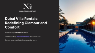 Dubai Villa Rentals Redefining Glamour and Comfort
