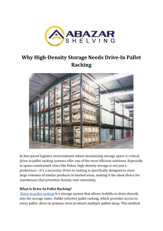 Why High-Density Storage Needs Drive-In Pallet Racking