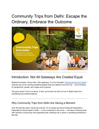 Community trips from Delhi