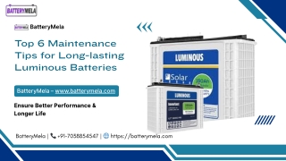Top 6 Maintenance Tips for Long-lasting Luminous Batteries