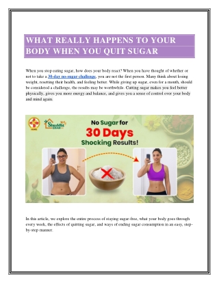 What Really Happens to Your Body When You Quit Sugar