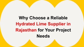 Hydrated Lime Supplier in Rajasthan