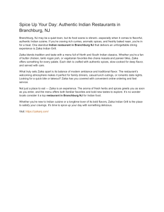 Spice Up Your Day_ Authentic Indian Restaurants in Branchburg, NJ