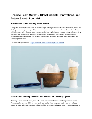 Regulatory Frameworks Shaping Shaving Foam Production