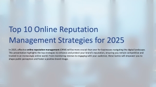 Online Reputation Management