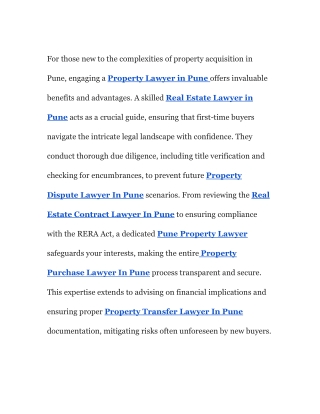 Expert Property Lawyer in Pune - Trusted Legal Solutions