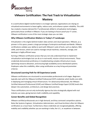 VMware Certification: The Fast Track to Virtualization Mastery