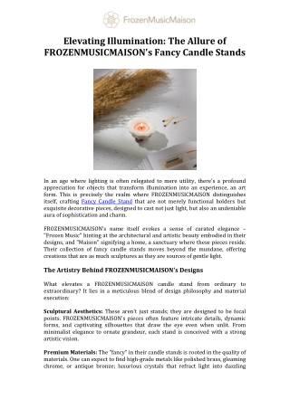 Elevating Illumination The Allure of FROZENMUSICMAISON's Fancy Candle Stands