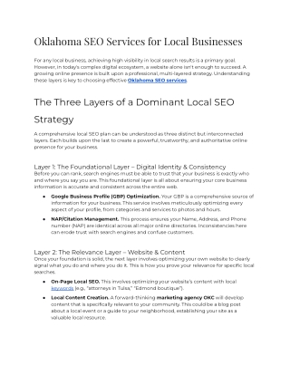 Oklahoma SEO Services for Local Businesses
