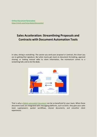 Sales Acceleration Streamlining Proposals and Contracts with Document Automation Tools