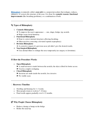 EveryThing You Need To About Rhinoplasty Nose Reshaping Surgery