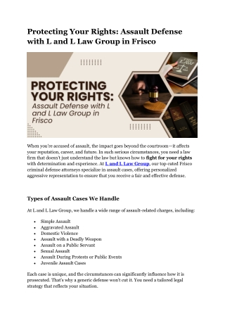 Why Personalized Defense Matters in Assault Cases