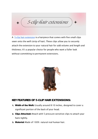 5-clip hair extension