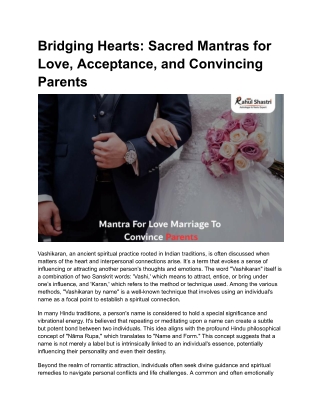 mantra for love marriage to convince parents
