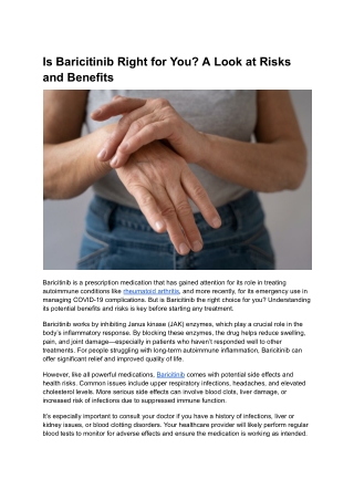 Is Baricitinib Right for You