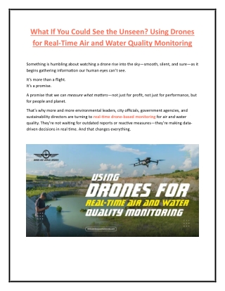 Using Drones for Real-Time Air and Water Quality Monitoring