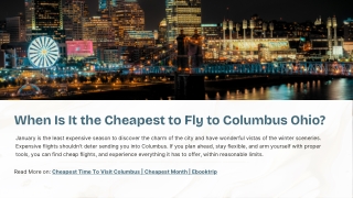 When Is It the Cheapest to Fly to Columbus Ohio?