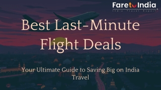 Best Last Minute Flight Deals