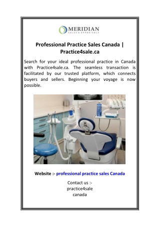 Professional Practice Sales Canada  Practice4sale.ca