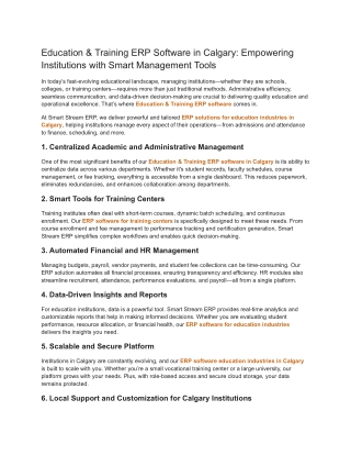 Education & Training ERP Software in Calgary_ Empowering Institutions with Smart Management Tools (1)