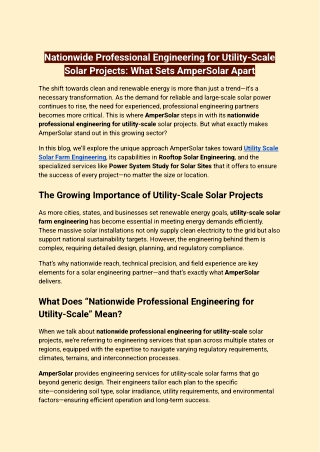 Nationwide Professional Engineering for Utility-Scale Solar Projects_ What Sets AmperSolar Apart