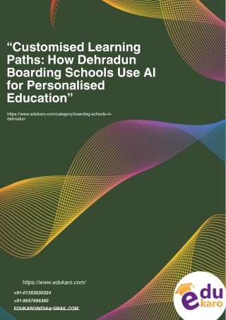Customized Learning Paths: How Dehradun Boarding Schools Use AI for Personalize.