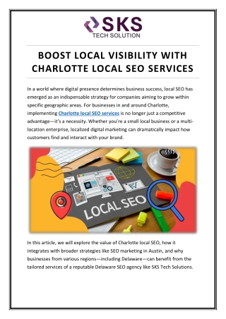 Boost Local Visibility with Charlotte Local SEO Services