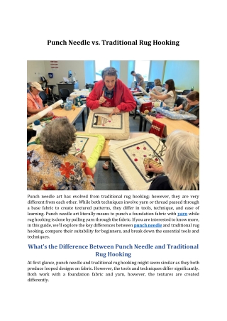 Punch Needle vs. Traditional Rug Hooking