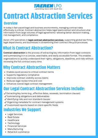 Contract Abstraction Services