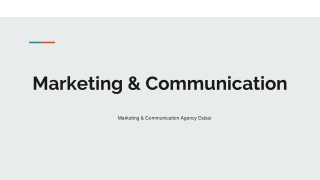 Integrated Marketing & Communication Agency