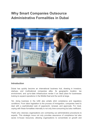 Why Smart Companies Outsource Administrative Formalities in Dubai