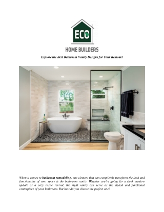 Explore the Best Bathroom Vanity Designs for Your Remodel