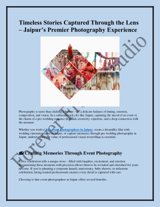 Top Wedding Photographers for Events & Weddings in Jaipur