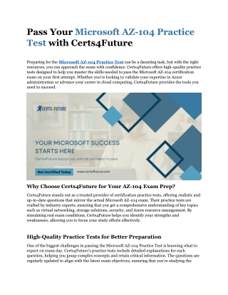 Microsoft AZ-104 Practice Test