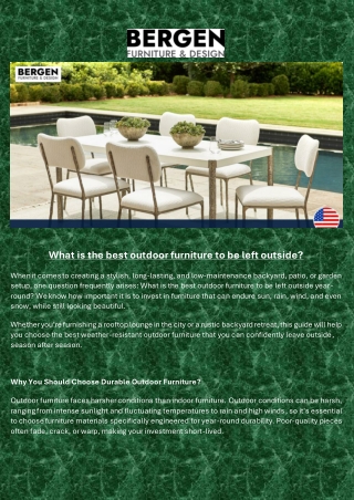 What is the best outdoor furniture to be left outside?