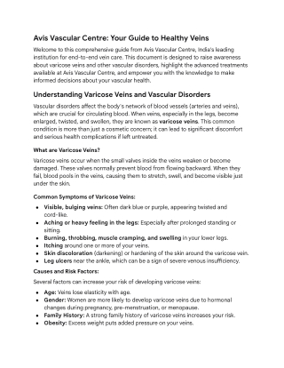 Avis Vascular centre