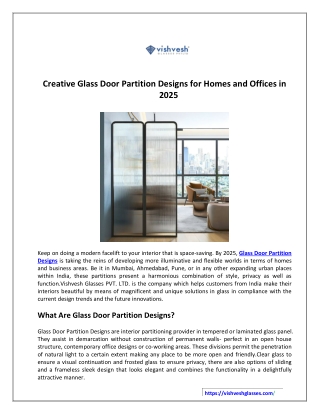 Creative Glass Door Partition Designs for Homes and Offices in