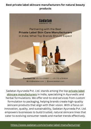 Best private label skincare manufacturers for natural beauty products