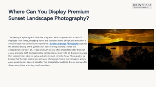 Where can you display premium Sunset Landscape Photography