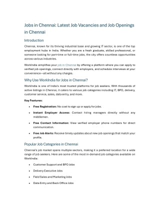 Jobs in Chennai Latest Job Vacancies and Job Openings in Chennai