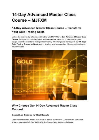 14-Day Advanced Master Class Course – MJFXM