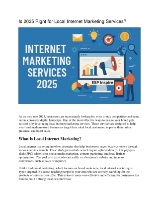 Is 2025 Right for Local Internet Marketing Services