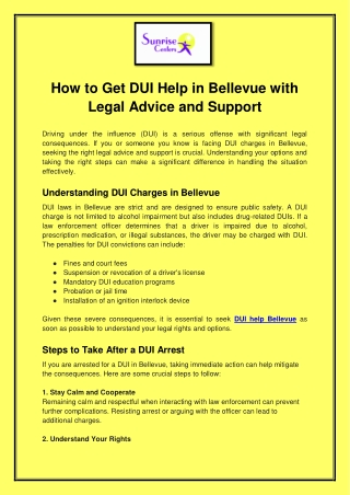 How to Get DUI Help in Bellevue with Legal Advice and Support