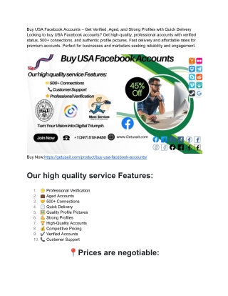 Buy USA Facebook Accounts and Dominate Your Niche